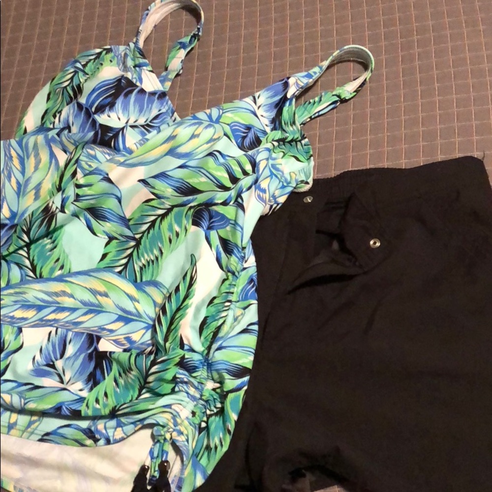 Swim tank top & shorts set Croft & Barrow size 16W